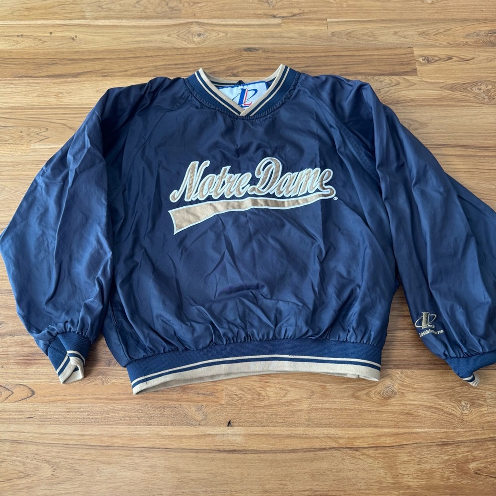 Vintage Notre Dame Kids’ Wind Breaker Pullover Kids’ Medium 10/12 Embroidered